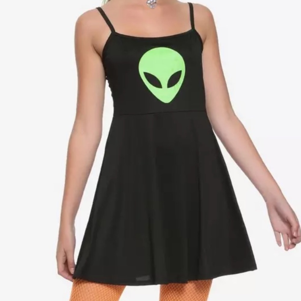 Alien head fit and flare dress